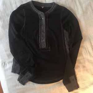 Free People Long sleeved waffle Henley